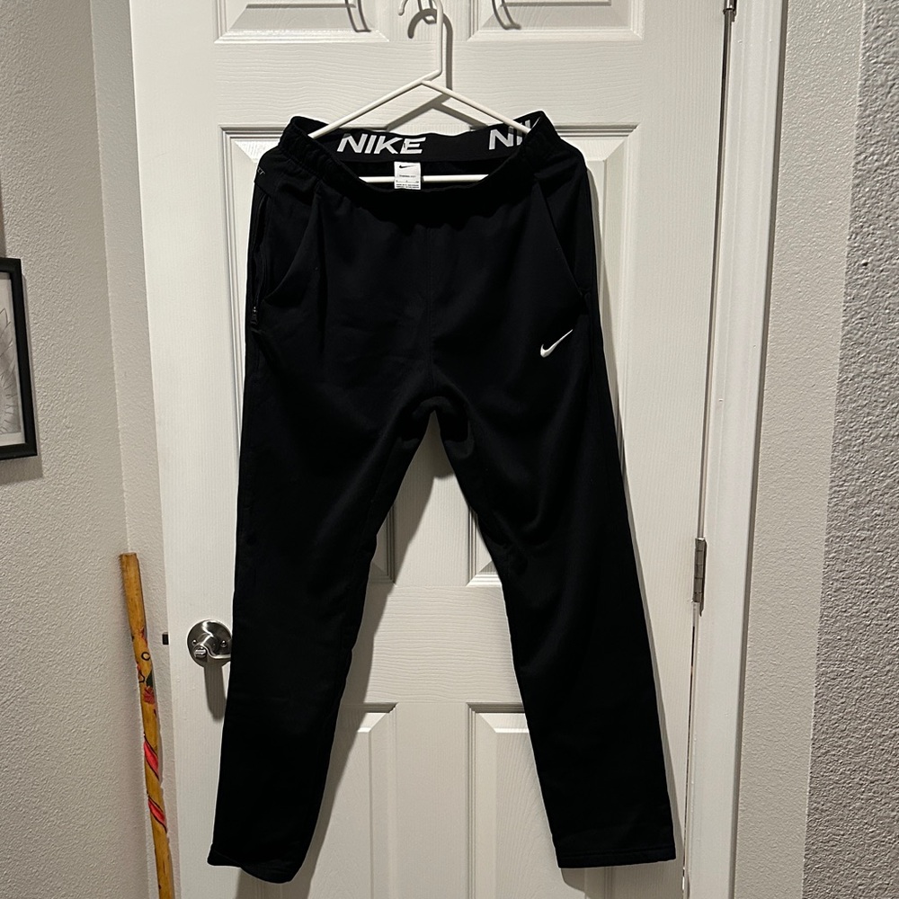 Nike Black Jogger Pants with White Swoosh